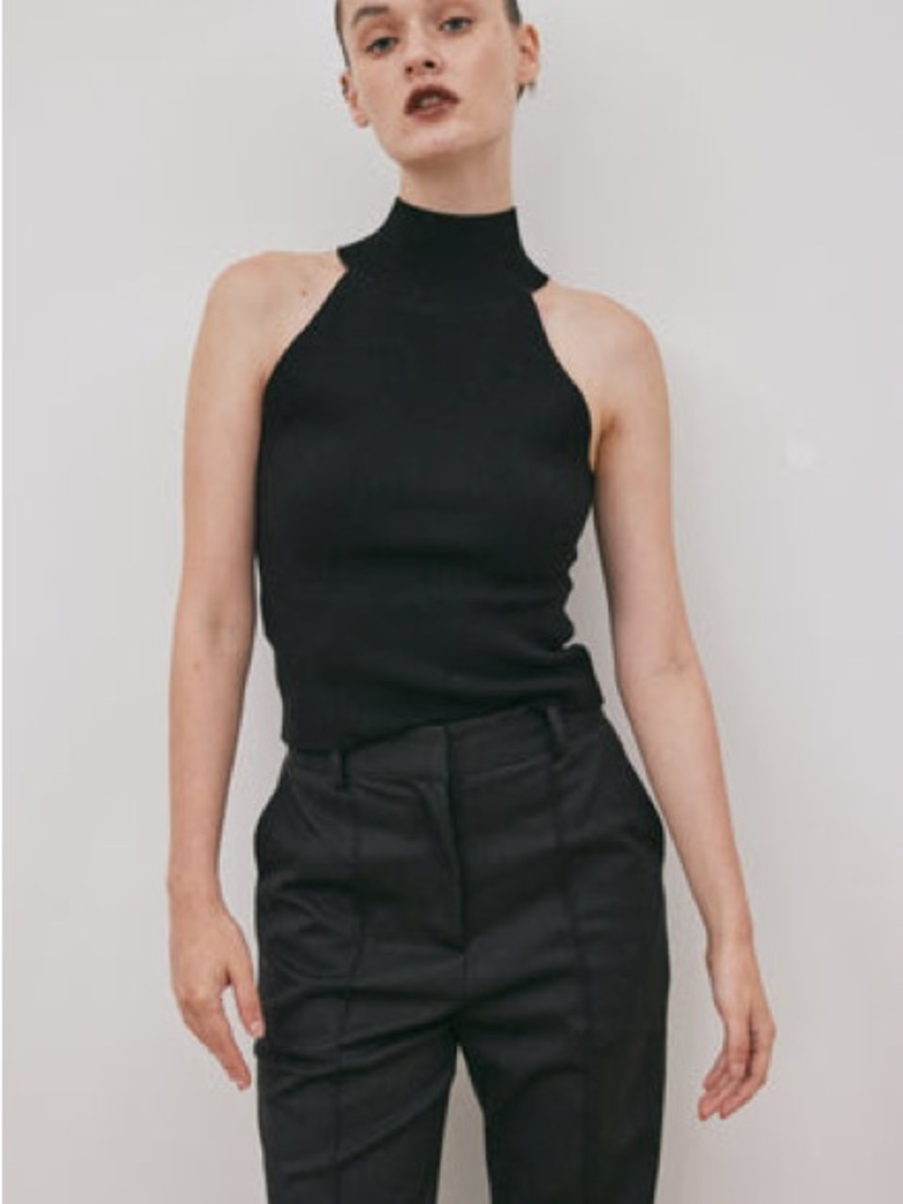 Source Unknown compact turtleneck tank
